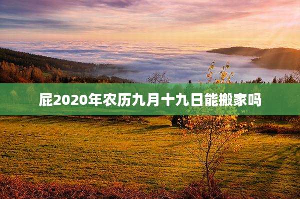 屁2020年农历九月十九日能搬家吗