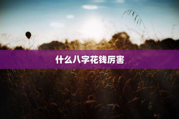 什么八字花钱厉害