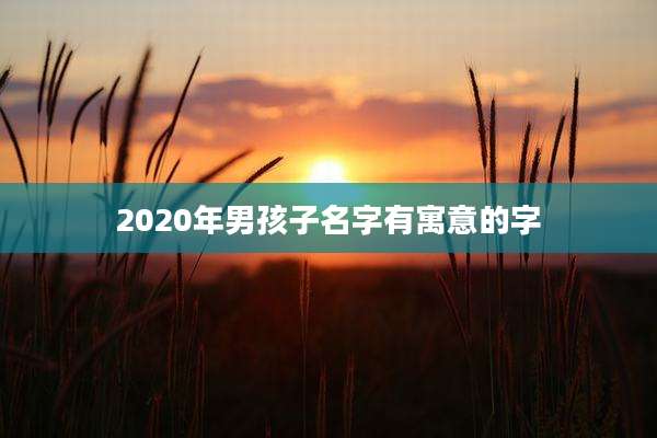 2020年男孩子名字有寓意的字