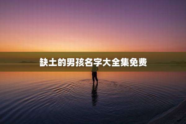 缺土的男孩名字大全集免费