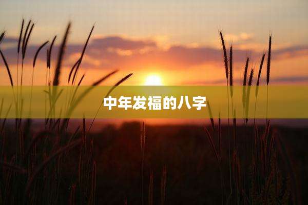 中年发福的八字