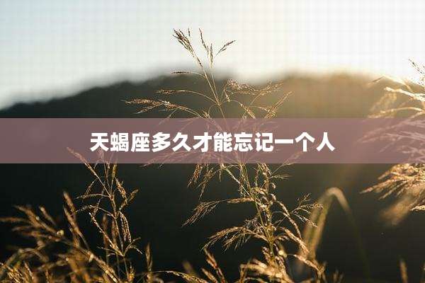 天蝎座多久才能忘记一个人