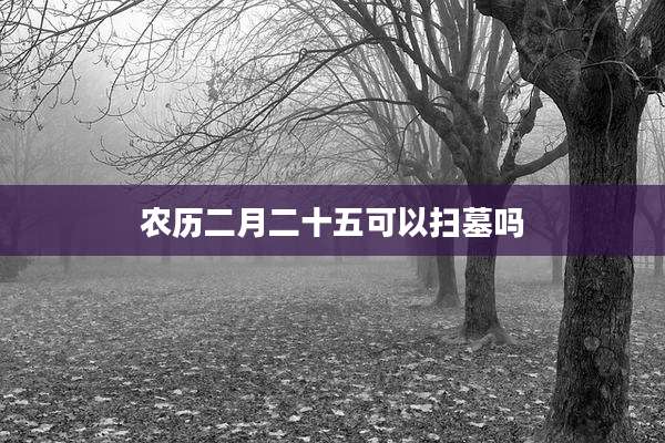 农历二月二十五可以扫墓吗