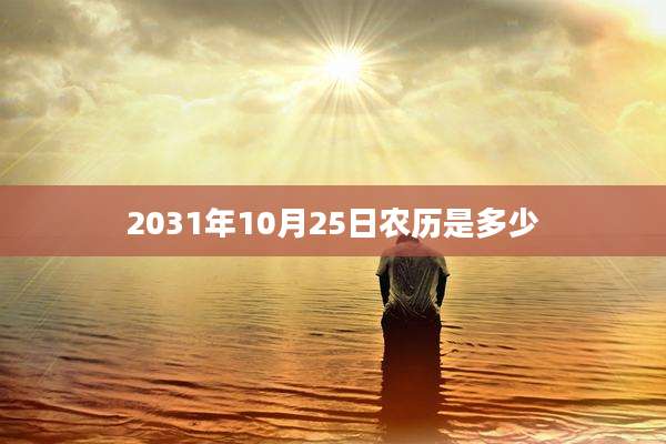 2031年10月25日农历是多少