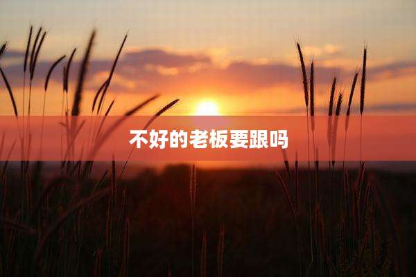 不好的老板要跟吗
