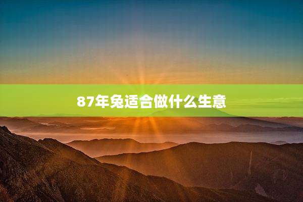 87年兔适合做什么生意