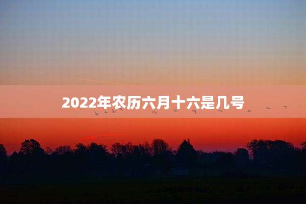 2022年农历六月十六是几号