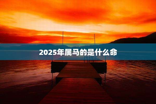 2025年属马的是什么命
