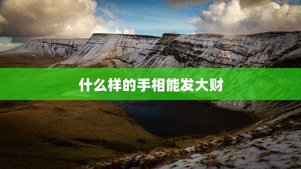 什么样的手相能发大财