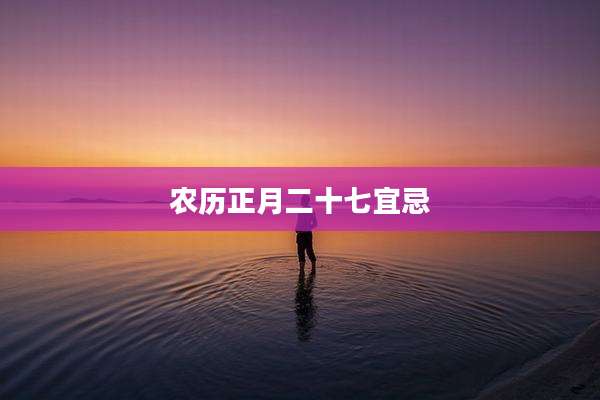 农历正月二十七宜忌