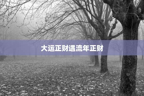 大运正财遇流年正财