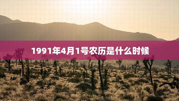 1991年4月1号农历是什么时候