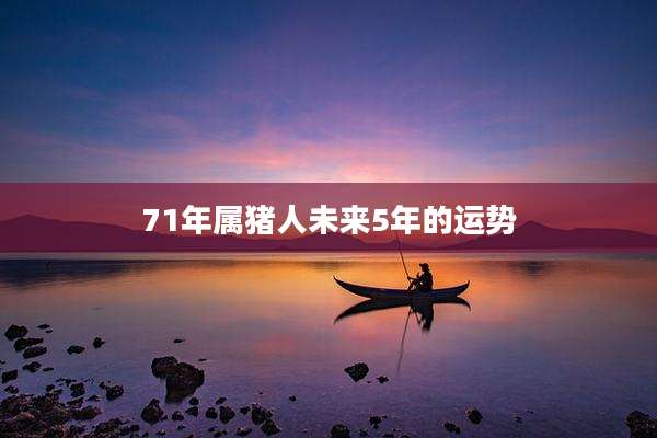 71年属猪人未来5年的运势