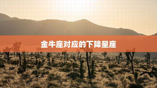 金牛座对应的下降星座