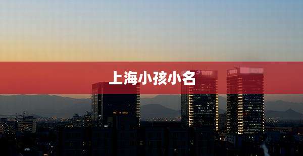 上海小孩小名