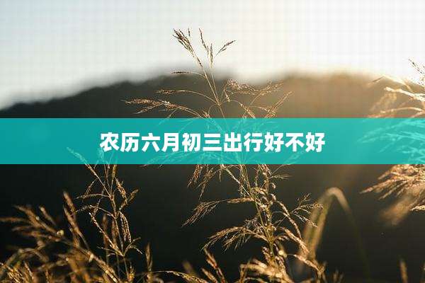 农历六月初三出行好不好