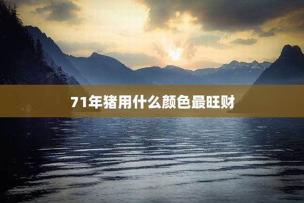 71年猪用什么颜色最旺财