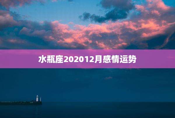 水瓶座202012月感情运势