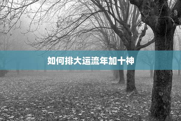 如何排大运流年加十神
