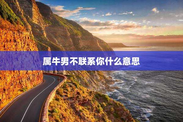 属牛男不联系你什么意思
