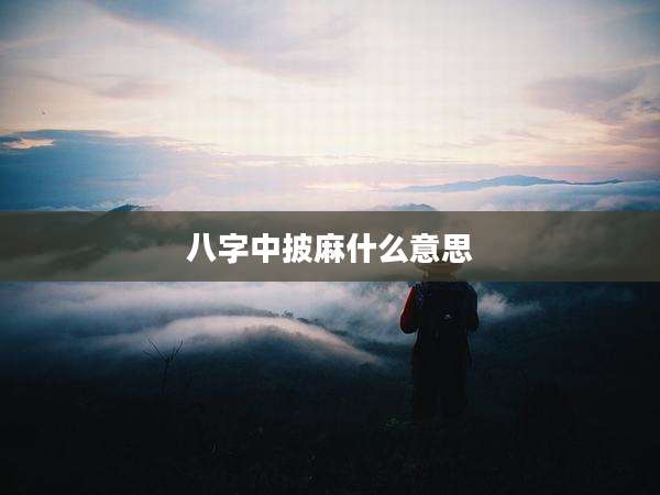 八字中披麻什么意思