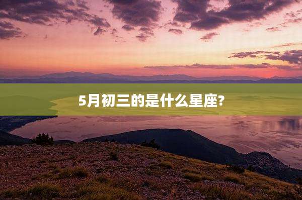 5月初三的是什么星座?