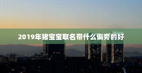 2019年猪宝宝取名带什么偏旁的好