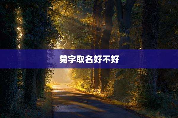 菀字取名好不好