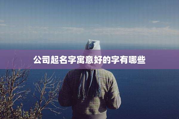 公司起名字寓意好的字有哪些