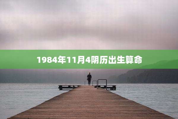 1984年11月4阴历出生算命