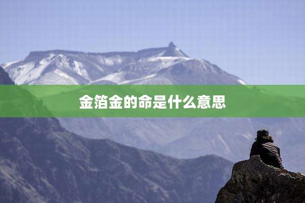 金箔金的命是什么意思