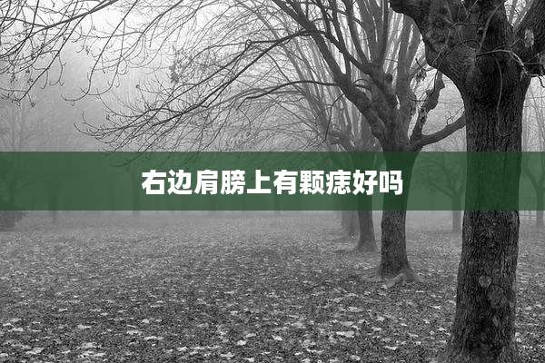 右边肩膀上有颗痣好吗