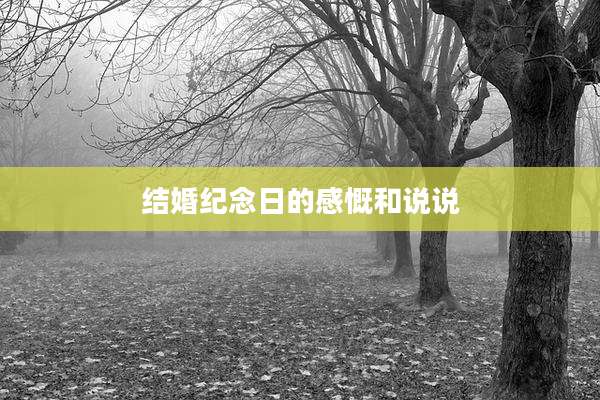 结婚纪念日的感慨和说说