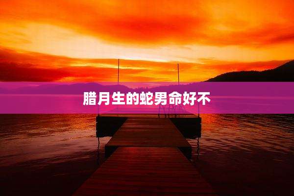 腊月生的蛇男命好不