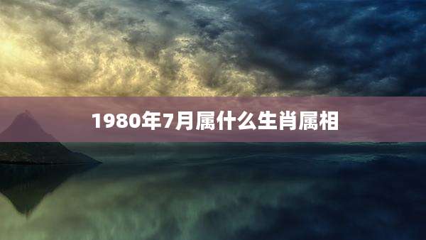 1980年7月属什么生肖属相