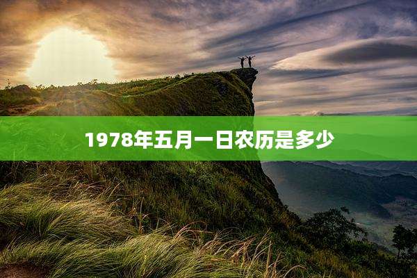 1978年五月一日农历是多少