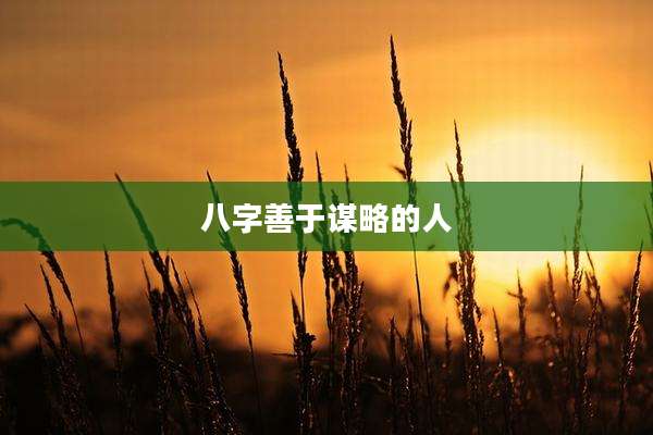 八字善于谋略的人