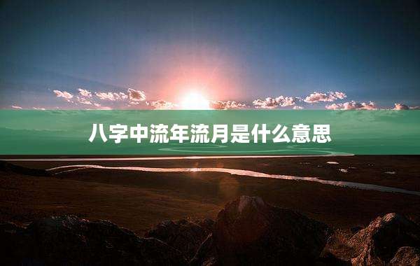 八字中流年流月是什么意思