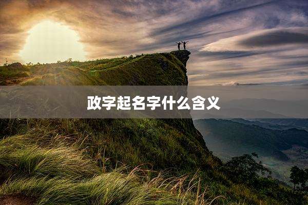 政字起名字什么含义