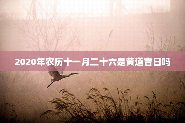 2020年农历十一月二十六是黄道吉日吗