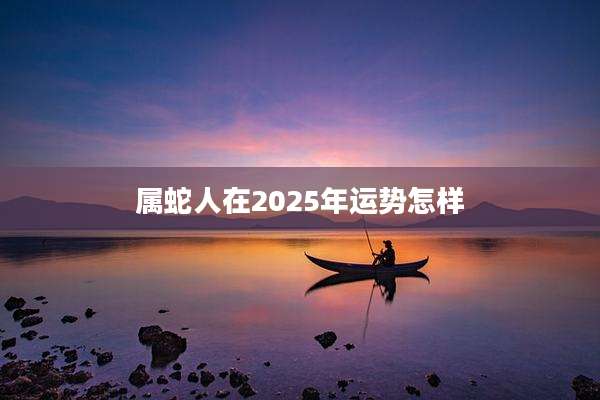 属蛇人在2025年运势怎样