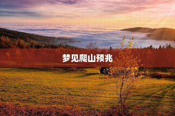 梦见爬山预兆