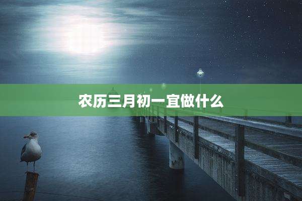 农历三月初一宜做什么