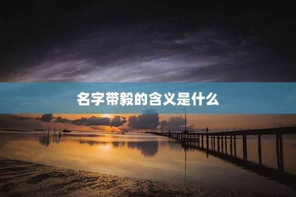 名字带毅的含义是什么