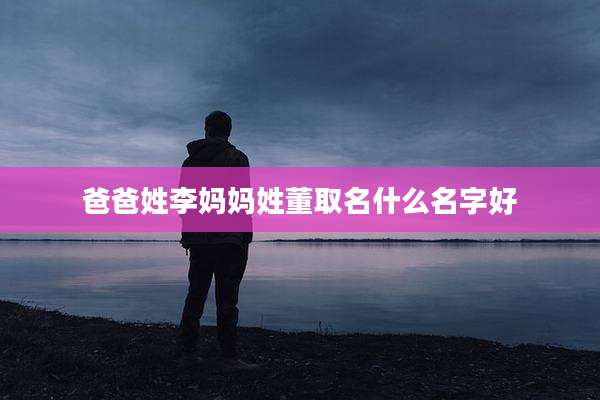 爸爸姓李妈妈姓董取名什么名字好