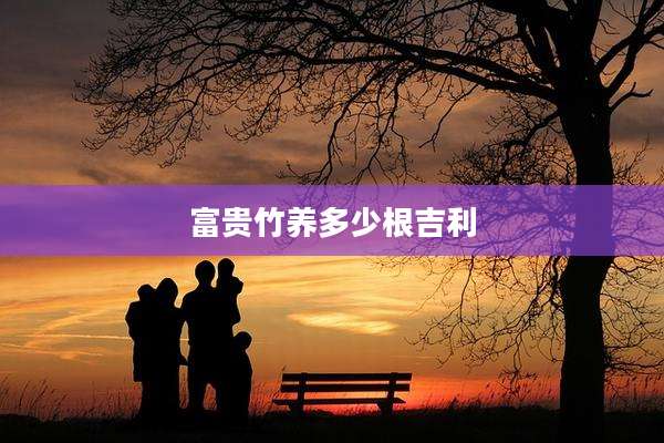 富贵竹养多少根吉利