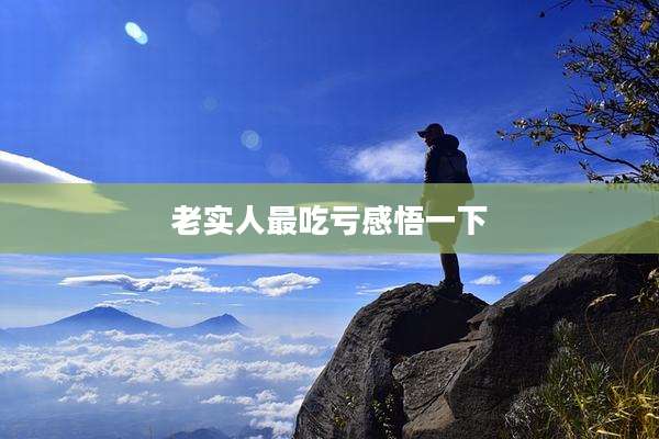 老实人最吃亏感悟一下