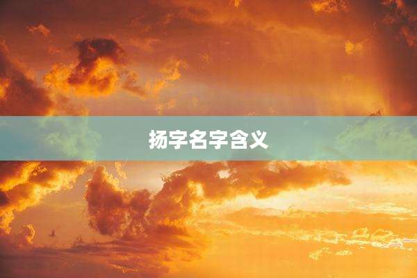扬字名字含义