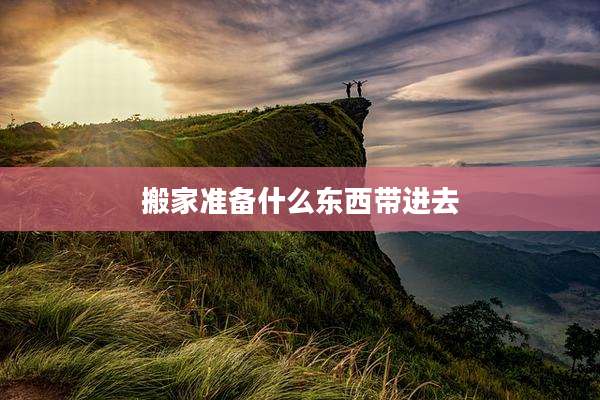 搬家准备什么东西带进去