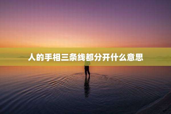 人的手相三条线都分开什么意思